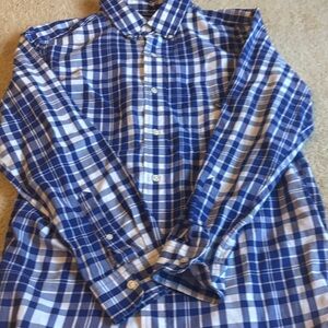 Chaps Blue and White Checkered Men's Shirt